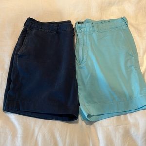 2 pr's of sz 34 pre-cherished J.Crew Stanton Mens shorts great hues! SUPERB